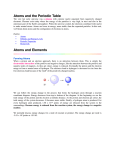 Atoms and the Periodic Table Atoms and Elements