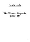 The Weimar Republic 1918-1933:Timeline