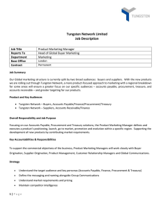 Tungsten Network Limited Job Description