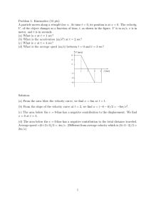Problem 1: Kinematics (15 pts) A particle moves along a straight line