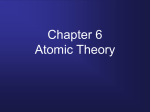 Chapter 6 - Atomic Theory