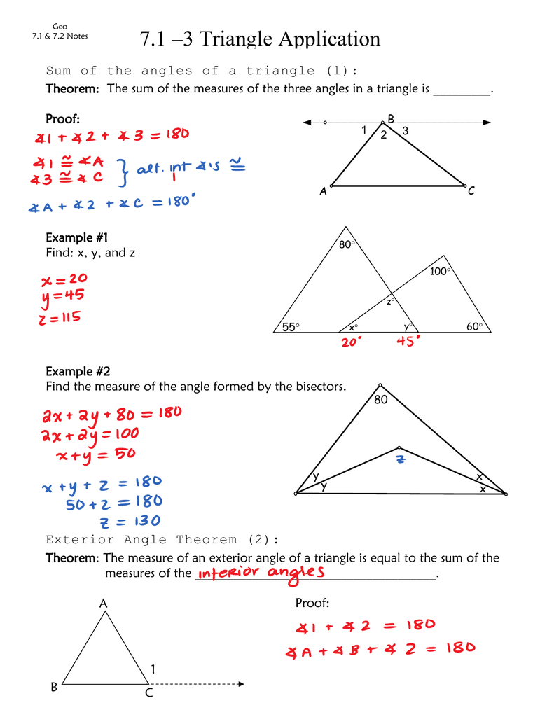 7 1 3 Triangle Application Theorems