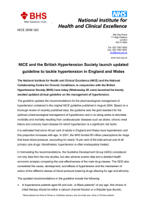 NICE/BHS Guideline Launch Press Statement June 2006