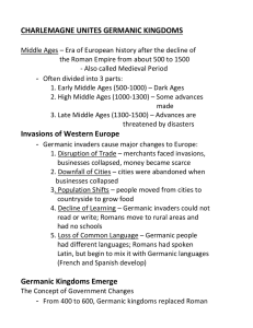 Notes on Middle Ages - Anderson School District One