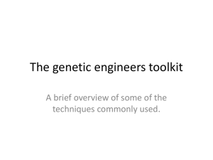 The genetic engineers toolkit