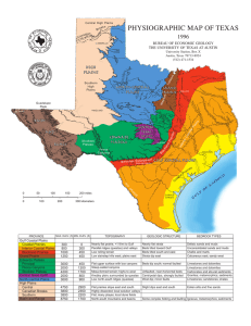 Physiographic Map of Texas - Bureau of Economic Geology