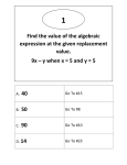 Find the value of the algebraic expression at the given replacement