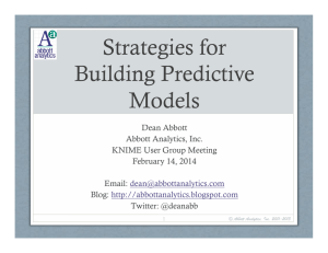 Strategies for Building Predictive Models