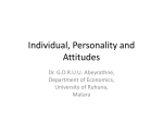 Individual, Personality and Attitudes
