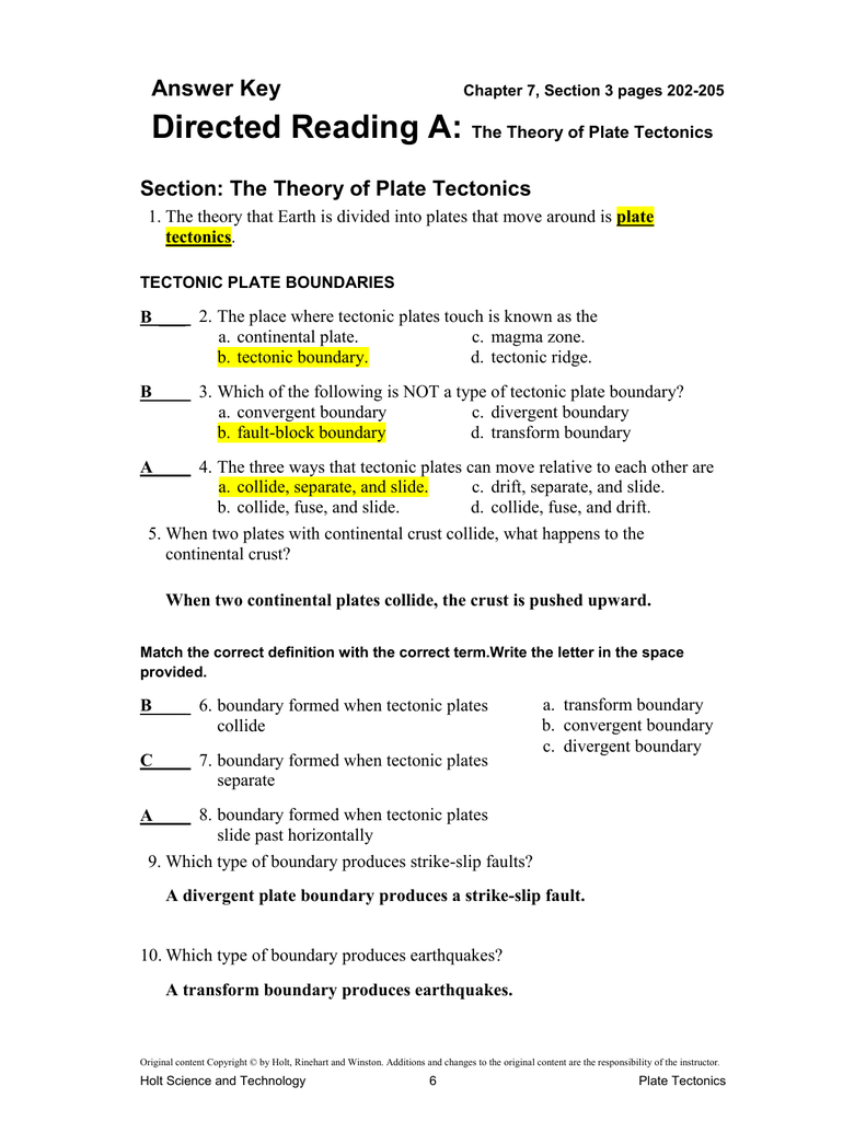 Chapter 7 Section 3 Answer Key
