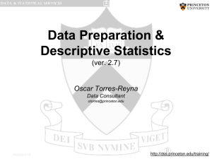 Data Preparation/Descriptive Statistics