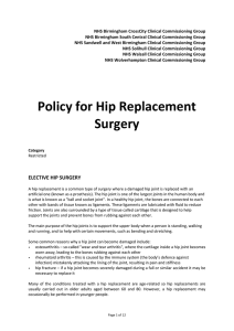 Policy for Hip Replacement Surgery
