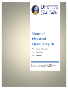 Manual Physical Chemistry III