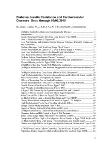 Diabetes, Insulin Resistance and Cardiovascular Disease 8/13/2000