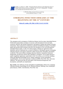 Emerging Infectious Diseases at the Beginning of the 21st Century