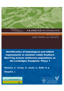 Hydrological and habitat requirements to maintain viable Southern
