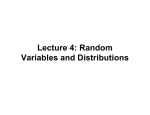 Lecture 4: Random Variables and Distributions