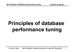 Principles of database performance tuning