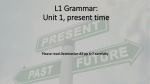 L1 Grammar: Unit 1, present time