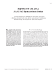 Reports on the 2012 AAAI Fall Symposium Series