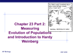 Chaptrer 23 Part 2: Intro to Hardy Weinberg