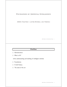Foundations of Artificial Intelligence Outline