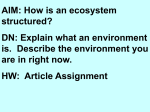 1. Structure of an ecosystem