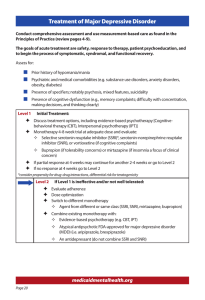 Treatment of Major Depressive Disorder