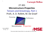 Microstructure-Properties: I Lecture 3: Mathematical Descriptions of