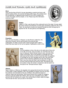 Greek and Roman Gods and Goddesses