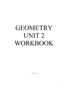 GEOMETRY UNIT 2 WORKBOOK