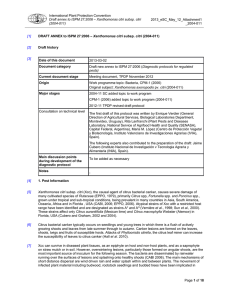 International Plant Protection Convention Draft annex to ISPM 27