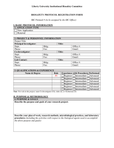 Biosafety Protocol Registration Form