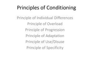 Principles of Conditioning