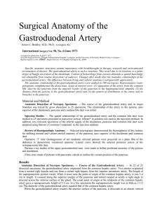 Surgical Anatomy of the Gastroduodenal Artery