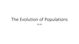 Ch 23 Evolution of Populations