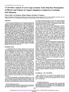 T-Cell Subset Analysis of Lewis Lung Carcinoma