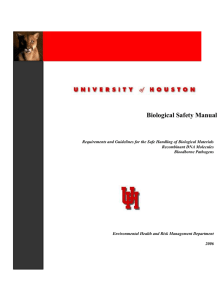 UH-Biological Safety Manual - University of Houston