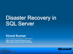 Disaster Recovery with SQL Server