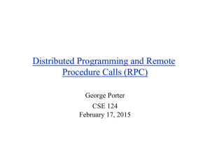Distributed Programming and Remote Procedure Calls