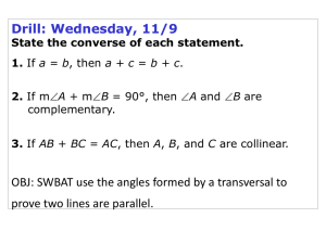 Unit D Chapter 3.3 (Proving Lines Parallel)