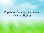 Population Genetics, Speciation, and Classification