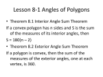 Lesson 8-1 Angles of Polygons