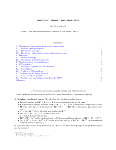 Homotopy theory for beginners - Institut for Matematiske Fag