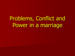 Problems, Conflict and Power in a marriage