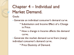 Chapter 4 – Individual and Market Demand.