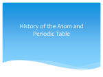 History of the Atom and Periodic Table