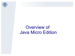 Overview of Java Micro Edition