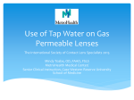 Use of Tap Water on Gas Permeable Lenses