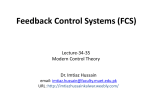 Feedback Control Systems (FCS) - Dr. Imtiaz Hussain